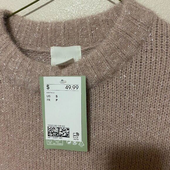 H&M Sparkle Pink Tunic Sweater S NWT - Picture 2 of 2